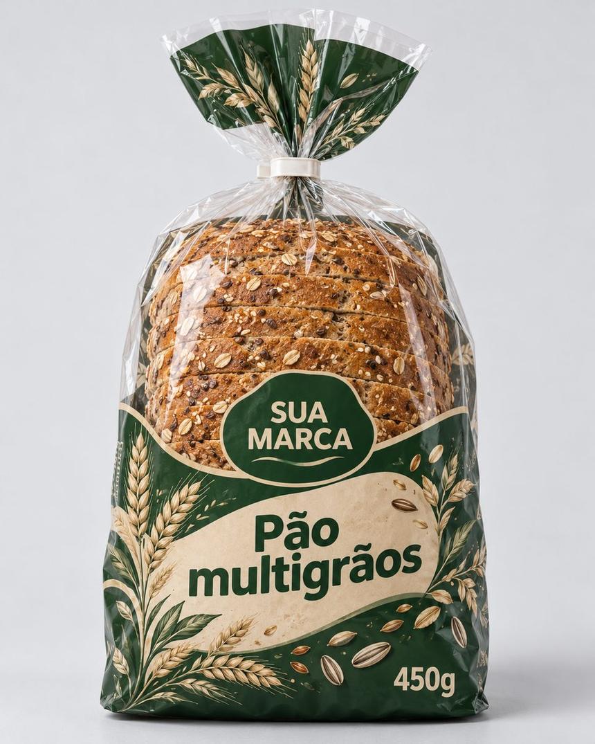 Saco de pão multigrãos, arte demonstrativa